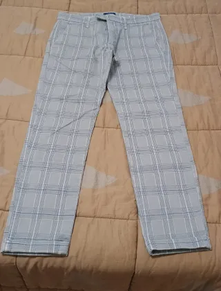 2 pantaloni uomo gamba stretta grigio