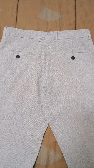 2 pantaloni uomo gamba stretta grigio