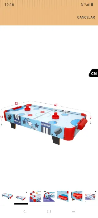 Tavolo Air Hockey per bambini, con luci LED, 60x32x13 cm