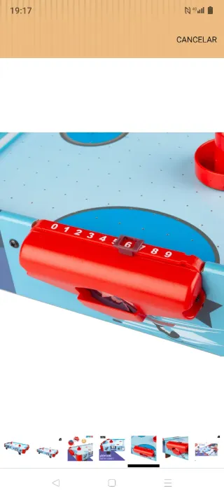 Tavolo Air Hockey per bambini, con luci LED, 60x32x13 cm