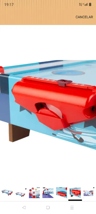 Tavolo Air Hockey per bambini, con luci LED, 60x32x13 cm