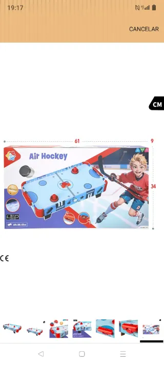 Tavolo Air Hockey per bambini, con luci LED, 60x32x13 cm