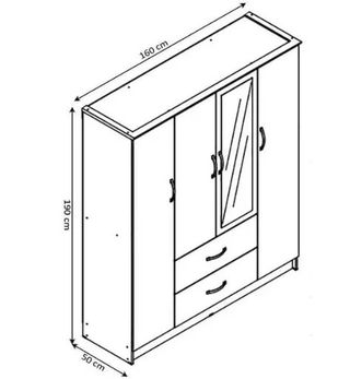 Armario Nuevo 4 Puertas con Espejo