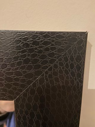 Espejo de pared elegante negro y madera