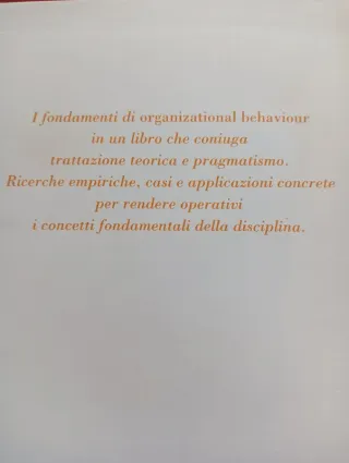 Comportamento organizzativo. Attori, relazioni,...