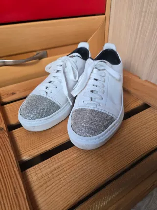 Zapatillas Fabiana Filippi Talla 37 Plata/Blanco