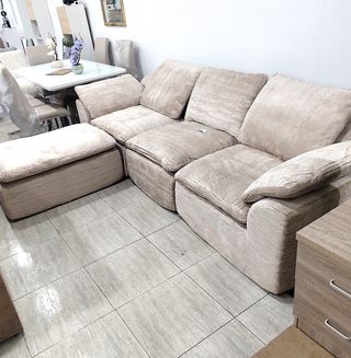 Sofá Modular Timy + Puff Beige