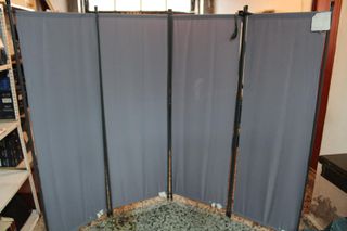 Biombo Separador Gris (4 Paneles) - ¡Como Nuevo!