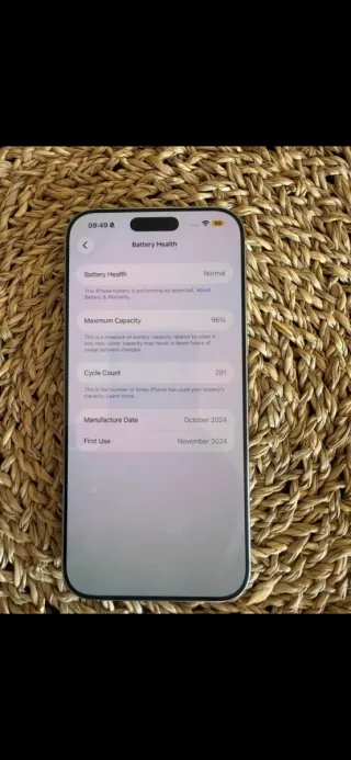 iPhone 16 Pro Max 96% Batería