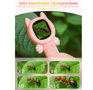 Microscopio infantil digital portátil rosa