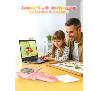 Microscopio infantil digital portátil rosa