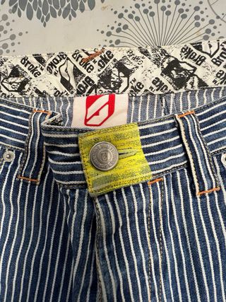 Pantaloni uomo righe blu e bianche