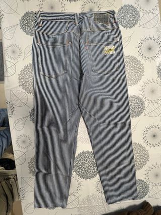 Pantaloni uomo righe blu e bianche