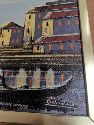 Cuadro antiguo precios paisaje veneciano ochoteco