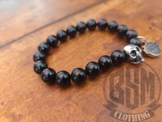 Bracciale Harley Davidson pietre nero lucido