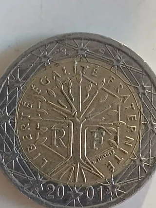 Moneda 2€ Francia Árbol de la Vida 2001