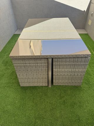 Conjunto Mesa y Sillas Jardín Gris