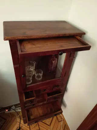 Mueble vitrina salón madera de Palisandro Indio