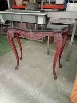 Recibidor Mármol Negro y Madera