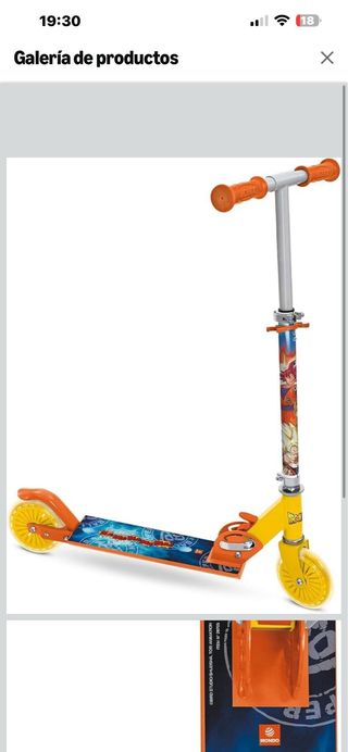 Patinete infantil con ruedas amarillas