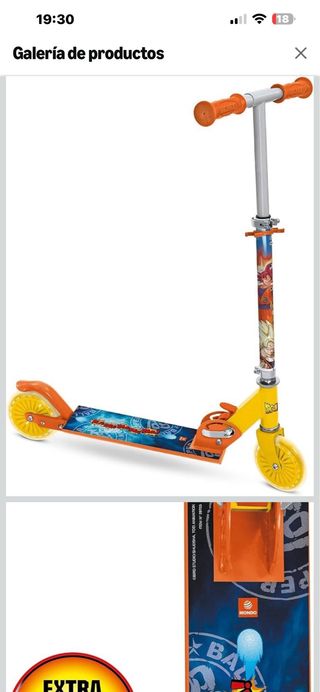 Patinete infantil con ruedas amarillas
