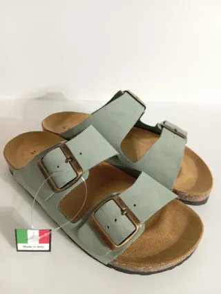 Sandali donna nuovi vera pelle nabuk waterproof 37