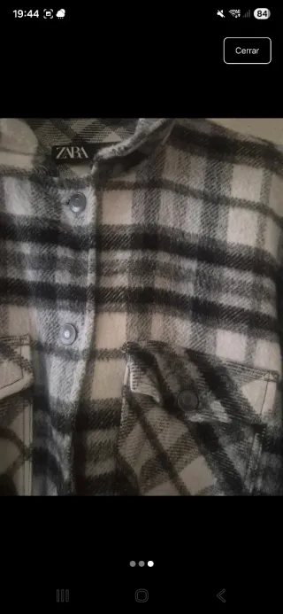Chaqueta Zara cuadros blanco y negro