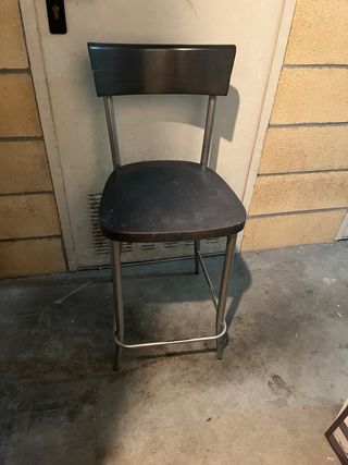 2 Silla de cocina metal y madera
