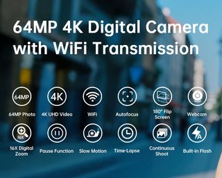 Macchina Fotografica Digitale 4K 64MP WiFi