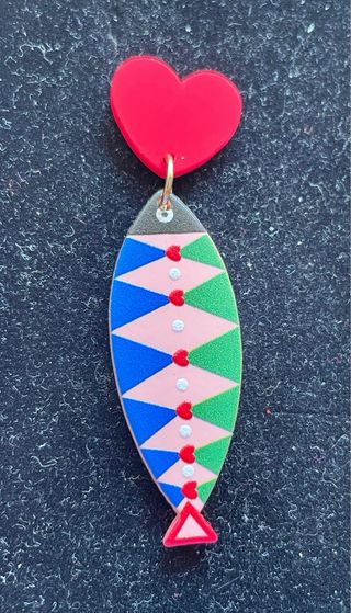 Pendientes Corazón y Pez Multicolor