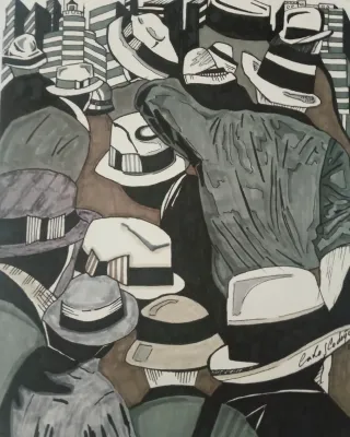 Serie di stampe artistiche Sombreros y Ciudades