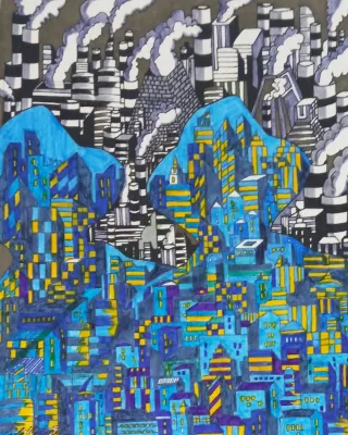 Serie di stampe artistiche Sombreros y Ciudades