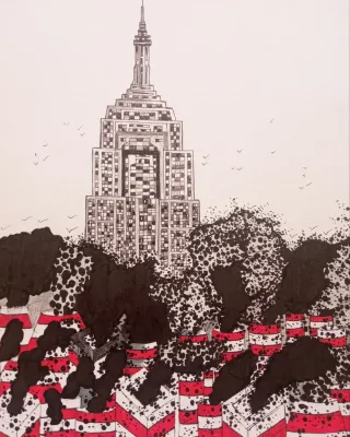 Serie di stampe artistiche Sombreros y Ciudades