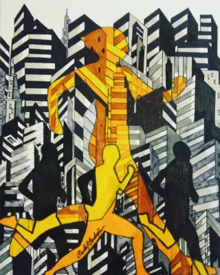 Serie di stampe artistiche Sombreros y Ciudades