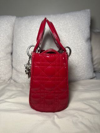 Borsa a mano elegante Dior in pelle scamosciata rossa