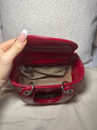 Borsa a mano elegante Dior in pelle scamosciata rossa