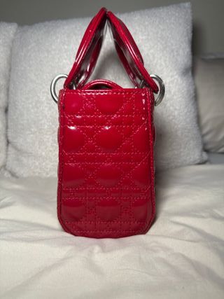 Borsa a mano elegante Dior in pelle scamosciata rossa