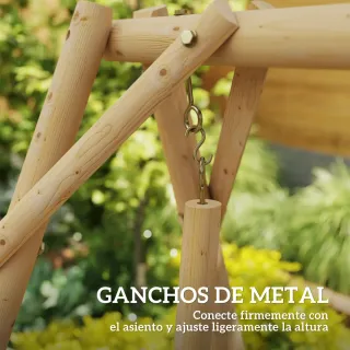 Banco Columpio Jardín Madera 2 Plazas