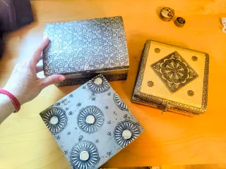 Conjunto 3 Cajas Metálicas Labradas