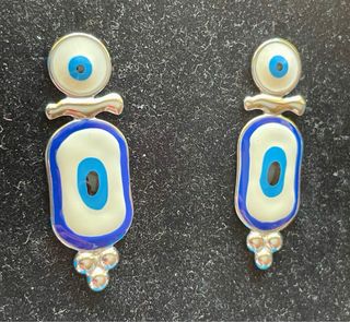 Pendientes Ojo Azul Plata