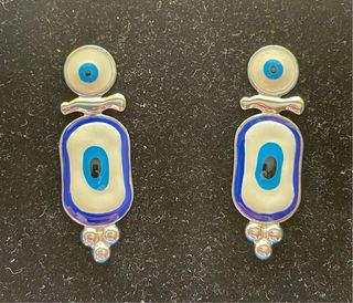 Pendientes Ojo Azul Plata