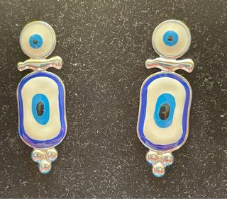 Pendientes Ojo Azul Plata