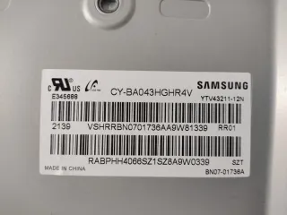 Placa Fuente y Video TV Samsung