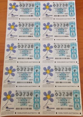Lotería Nacional 63738 - 24 Enero 2004