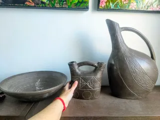 Conjunto Cerámica Artesanal Nativos Americanos