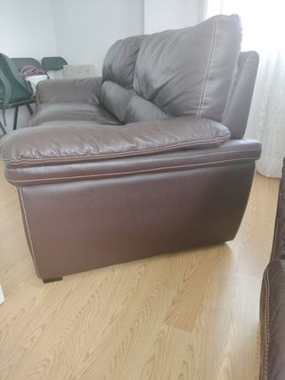Sofá de piel marrón 200x90 cm