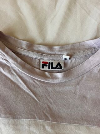 Camiseta Fila Gris y Blanca Talla XS