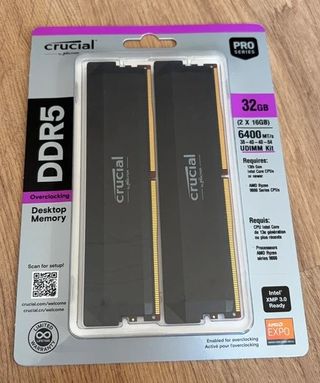 Crucial Pro RAM DDR5 32GB (2x16GB) 6400MHz CL38 OC