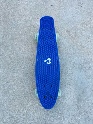 Monopatín Patinete Skate Azul Ruedas Transparentes