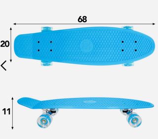 Monopatín Patinete Skate Azul Ruedas Transparentes